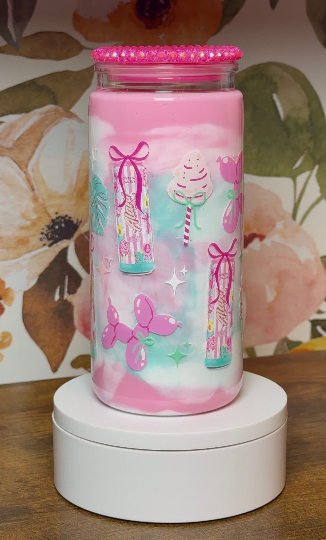 20oz Cotton Candy w/bling lid