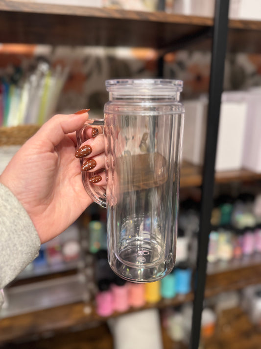 20oz Snowglobe tumbler with handle