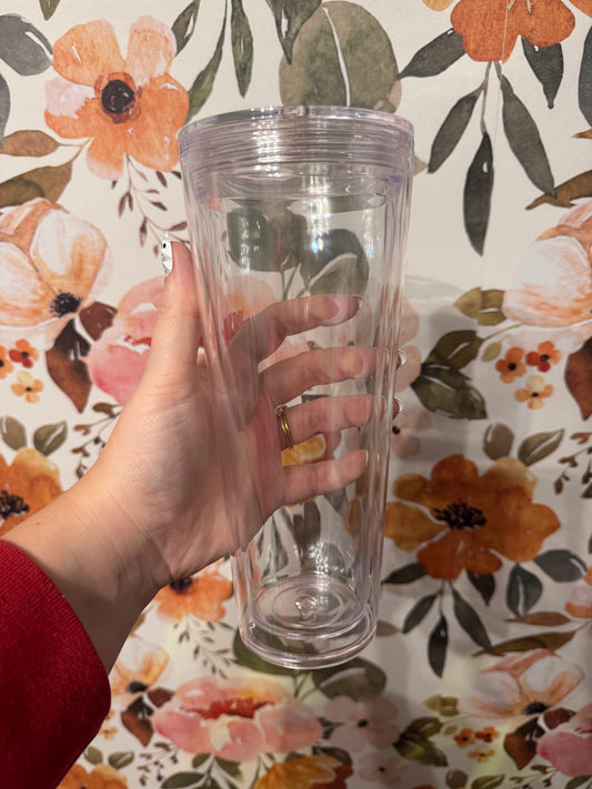 24oz Acrylic Snow Globe Tumbler